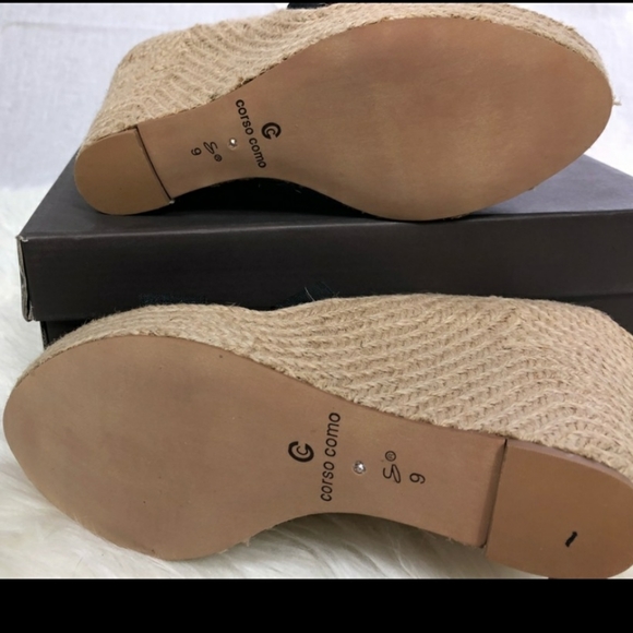 Corso Como wedge espadrilles black size 9 - Picture 3 of 6